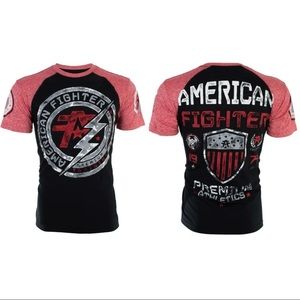 AMERICAN FIGHTER Mens T-shirt Allen Black Red L-3XL NWT